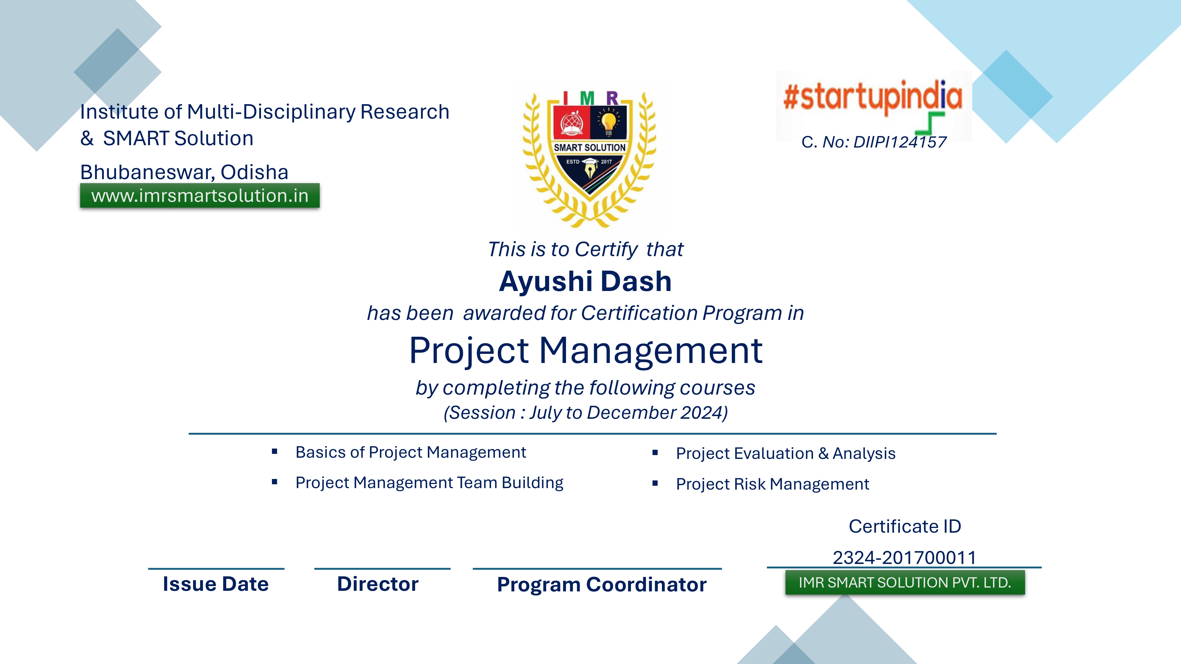 IMR Certification